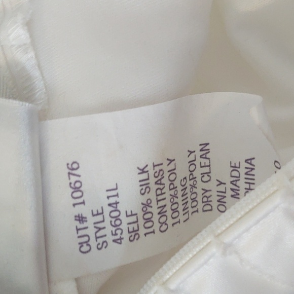 Tadashi Silk Ivory Full Length Formal Dress Halter Neck Sz 10 NWT - Picture 11 of 11